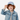 Boy light blue hat touching brim