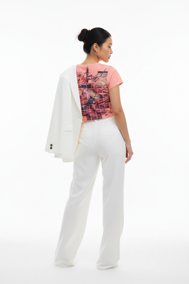 Classy White Trousers Blazer Back