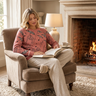 Cozy fireside reading look