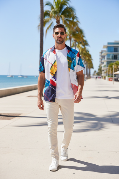 Cream Chinos Open Layer