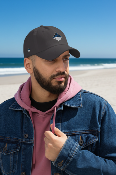 Dark Grey Hat – Model – Coastal Daytime