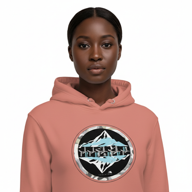 Dusty rose hoodie close-up - Black female model