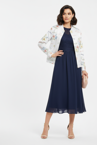 Elegant Midi Dress & Heeled Sandals