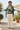 Evergreen Rose sweater with cream linen trousers