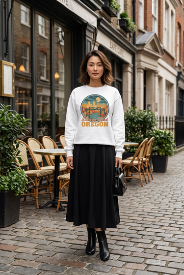 Female city skirt look