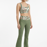 Flare leggings with coordinating padded sports bra