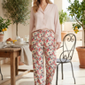 Floral pajama pants with blush sleep shirt