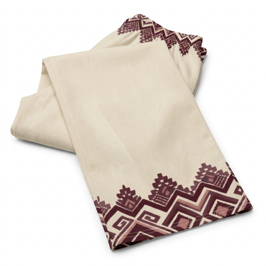 Folded wide-leg pants close-up on white