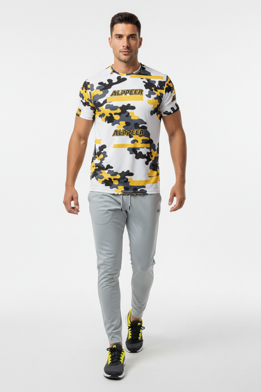 Front - T-Shirt + Grey Joggers