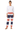 Front view of striped joggers on white background