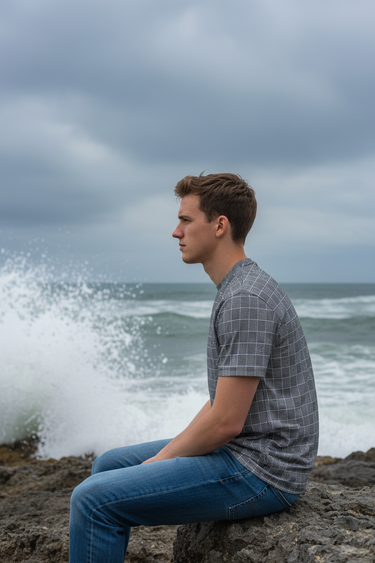 Alppeer Houndstooth Check All-Over Print Tee