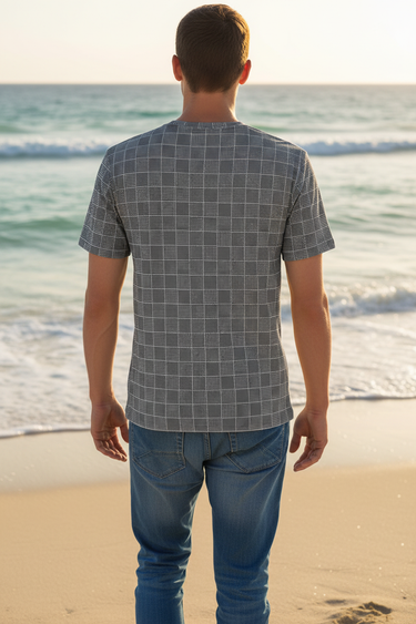 Alppeer Houndstooth Check All-Over Print Tee