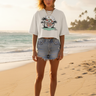 Ghost Crop Tee – White, No Glass, Beach