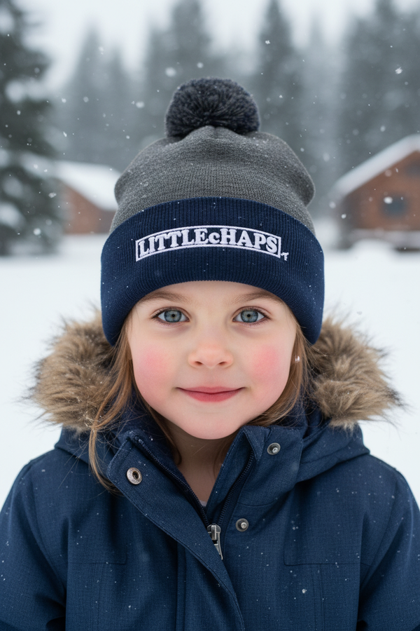 Girl age 6 wearing heather grey beanie