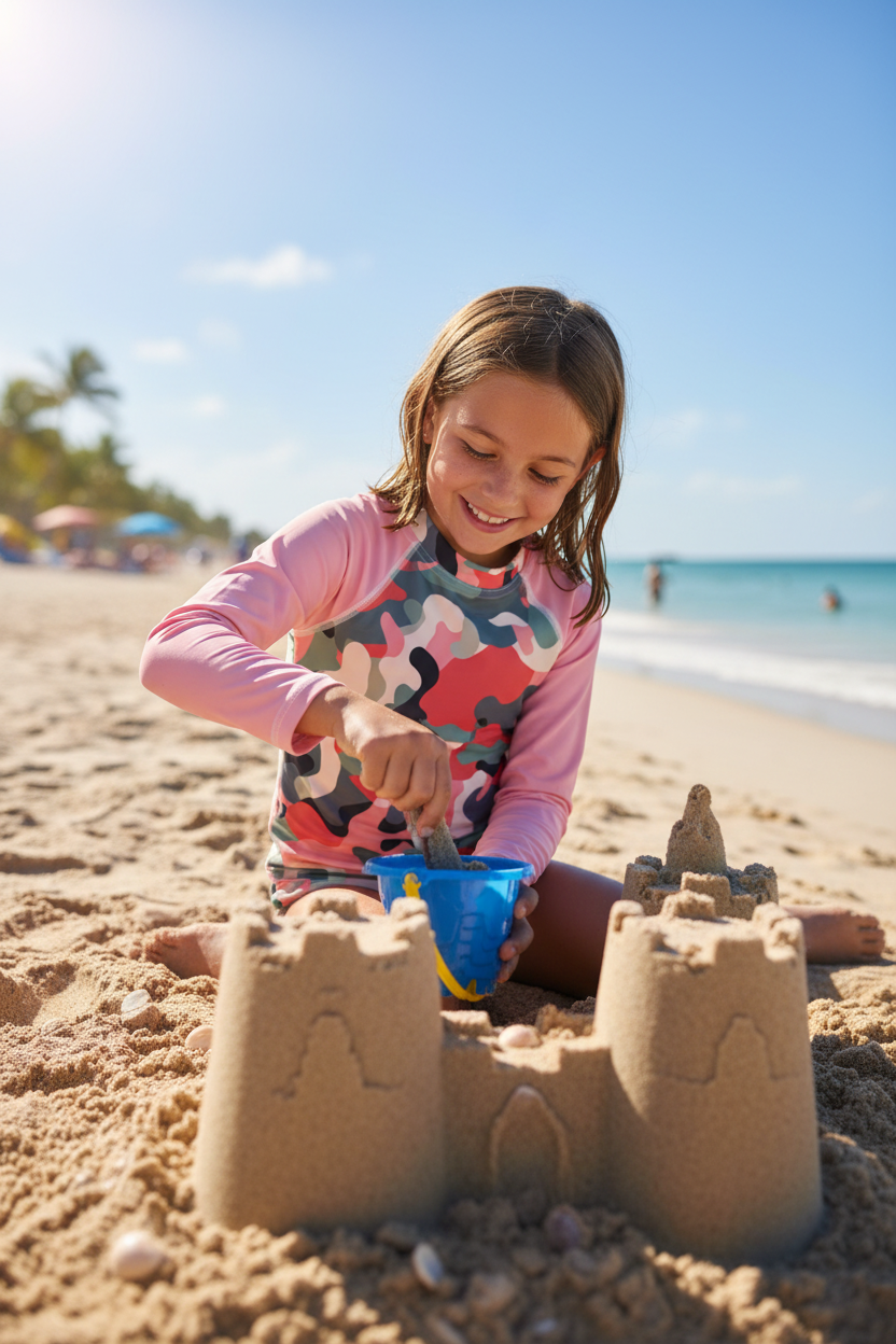 Girl Building Sandcastle