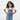 Girl classic denim bucket hat hands on hips
