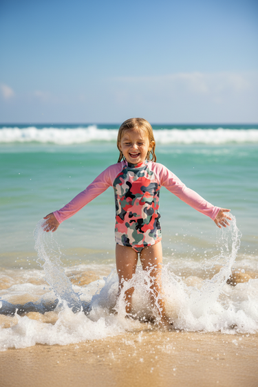 Girl in Ocean Waves