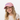Girl pink hat tilting head