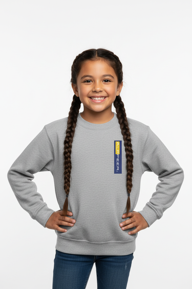 Girl with braids in sport grey