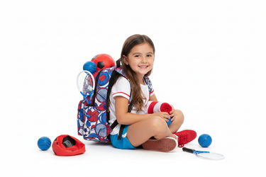 Girl with sports equipment