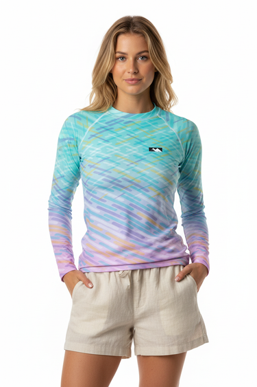 Gradient Rash Guard with Linen Shorts