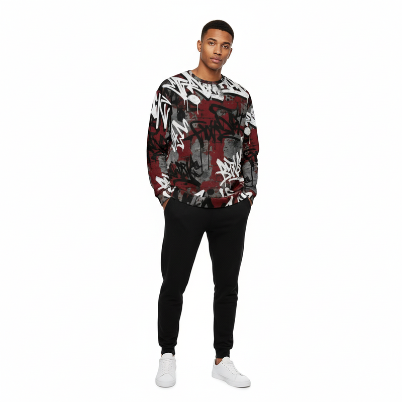 Graffiti Sweatshirt Black Joggers Male