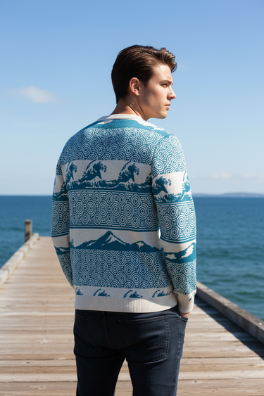 Great Wave Knit Sweater – Coastal Pier Back