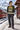Green ski sweater at a mountain railway station