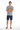 Heather grey tropical tee with navy boardshorts