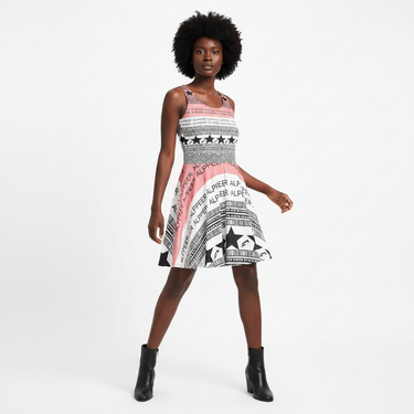Geometric Star Dress - Black Boots Look