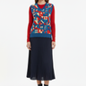Geometric tribal vest with midi skirt for feminine chic style