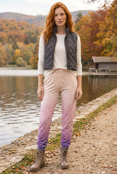 Joggers with charcoal quilted vest