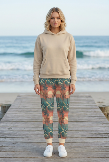 Joggers with sand pullover hoodie