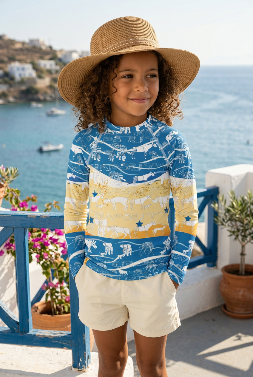 Kids rash guard coastal editorial look