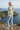 Knitted hoodie coastal back-view editorial