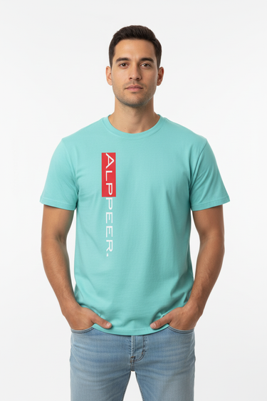 Lagoon Blue ALPPEER Tee - Model 4