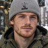Light Grey beanie editorial