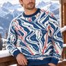 Look 2: male model, chalet balcony