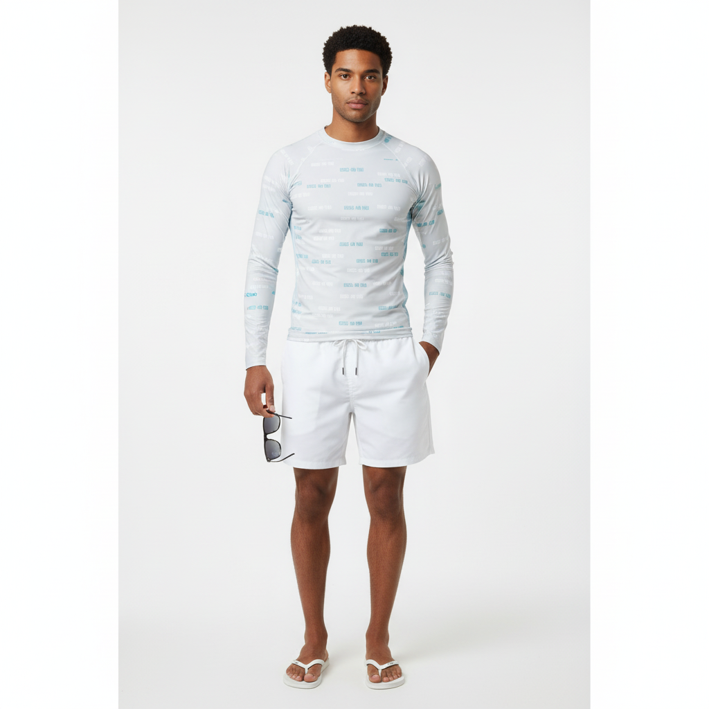 EYES ON YOU Men's Rash Guard - Bold Text Pattern UPF 50+ | Alppeer ...