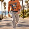 Look 5: skateboarding down palm-lined street