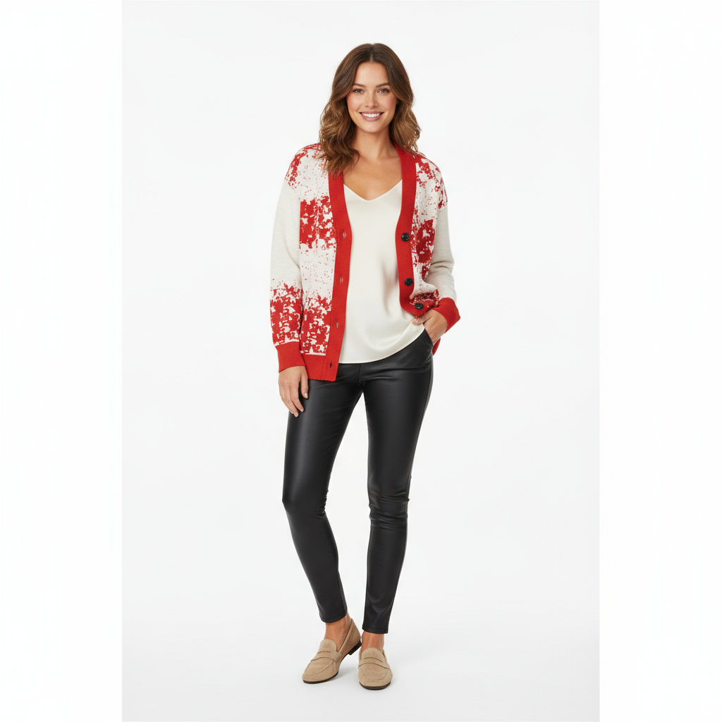 Love & The Outcome cardigan with leather leggings