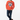 Male model in burnt orange crewneck with dark denim jeans
