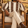 Male model relaxing on a South African safari lodge veranda