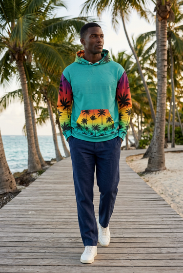 Male tropical beach look