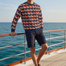 Male yacht-deck sweatshirt editorial