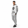 Man in Alppeer hoodie with grey sweatpants