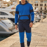 Matching set on marina promenade