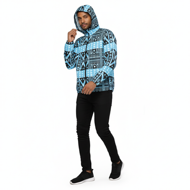Middle Eastern male model in African Origins windbreaker
