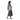 Model with braided hair in tropical floral zip hoodie with midi skirt
