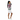 Model with braided hair in tropical floral zip hoodie with white shorts